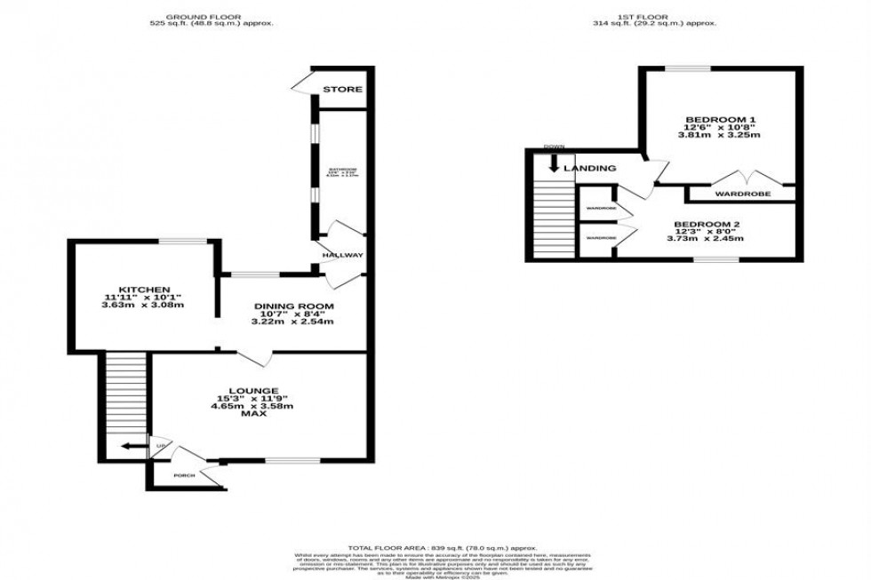 Floorplan for Coppice Road, Poynton