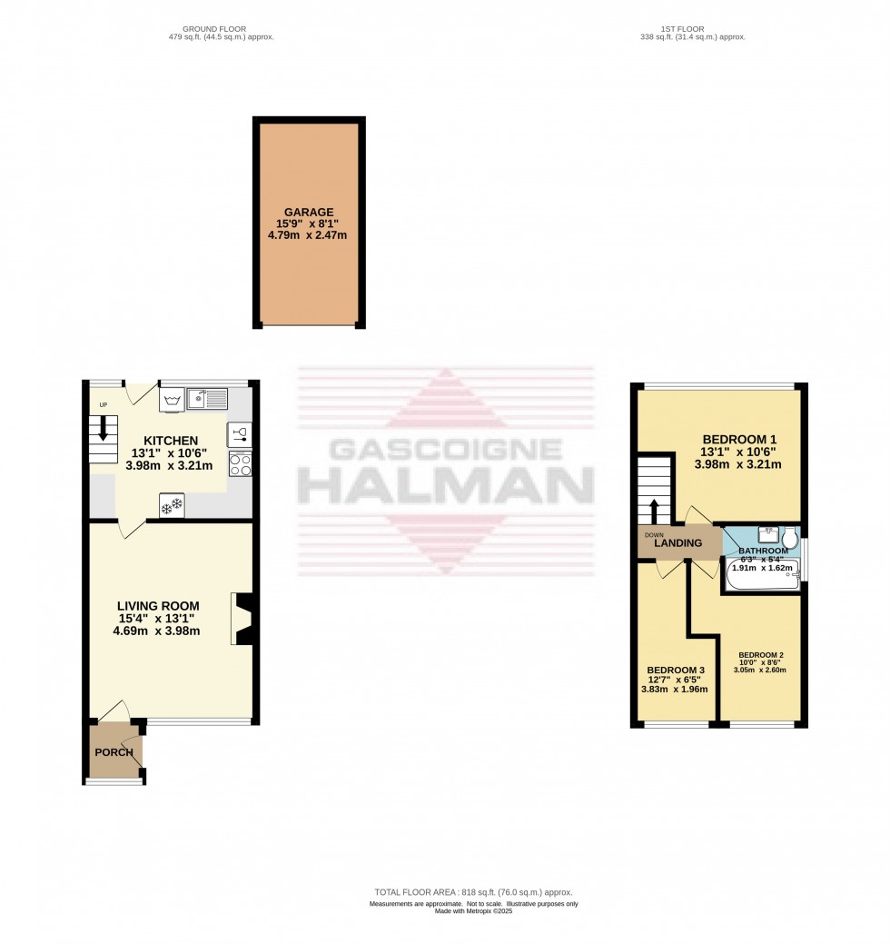 Floorplan for Brookside Close, Hadfield, Glossop