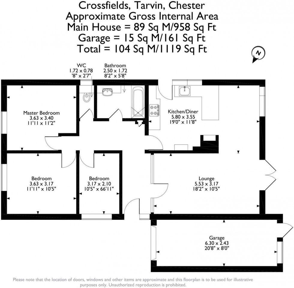 Floorplan for Crossfields, Tarvin, Chester
