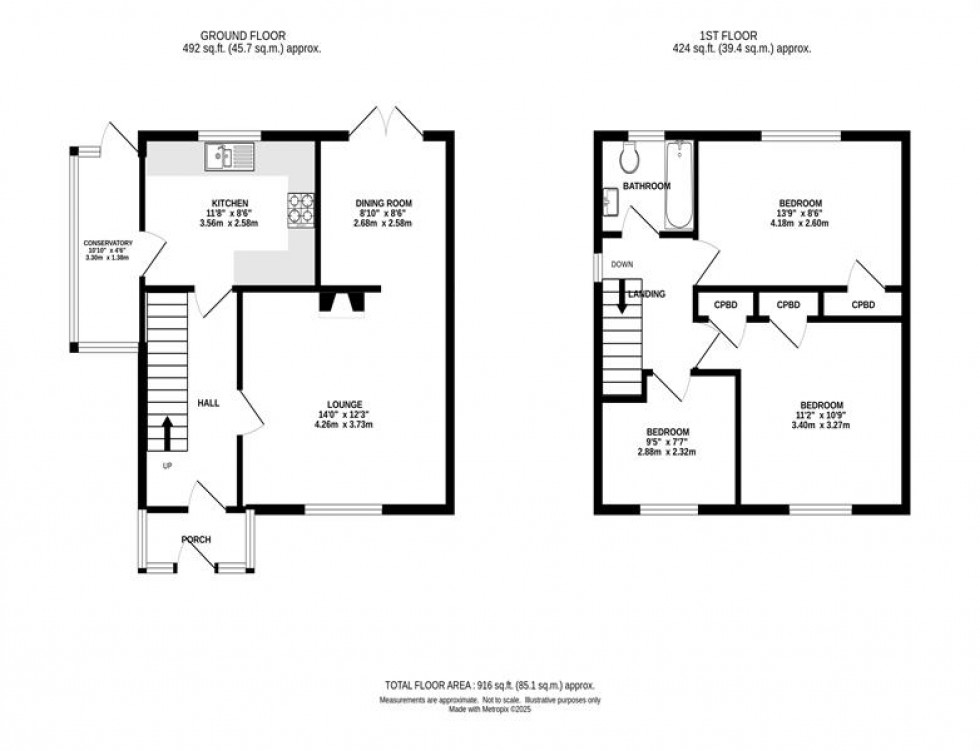 Floorplan for Grange Park Road, Chapel-En-Le-Frith, High Peak