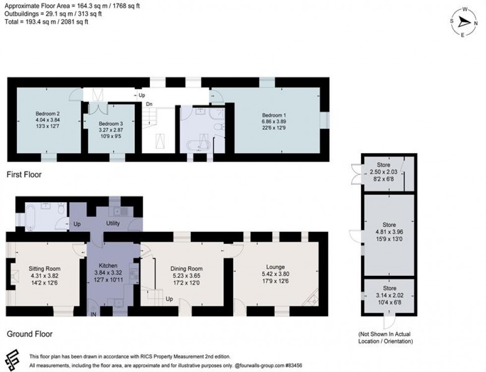 Floorplan for Shawside Farm, Upper Hulme, Leek