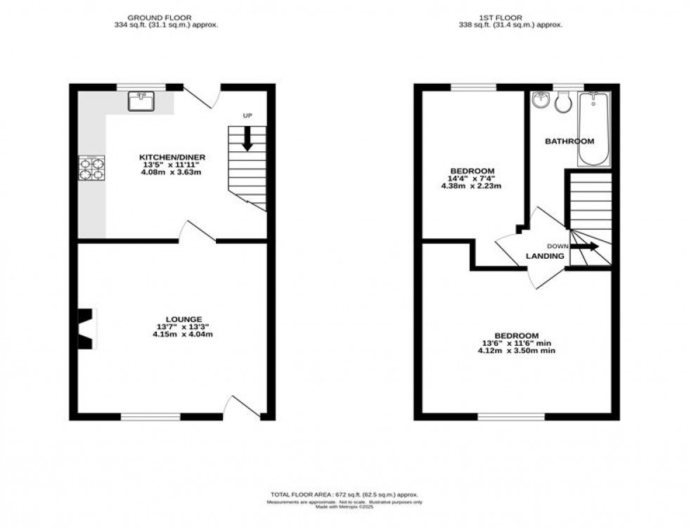 Floorplan for Holly Bank, Whitehough, Chinley, High Peak