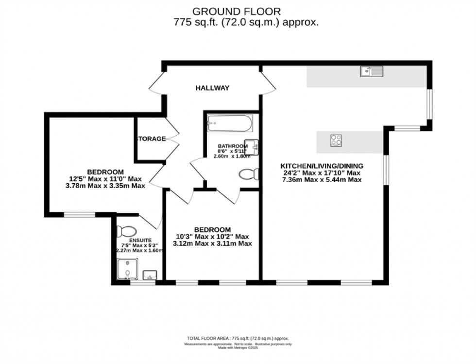 Floorplan for Apt 12 Engine House Apartments, Altrincham