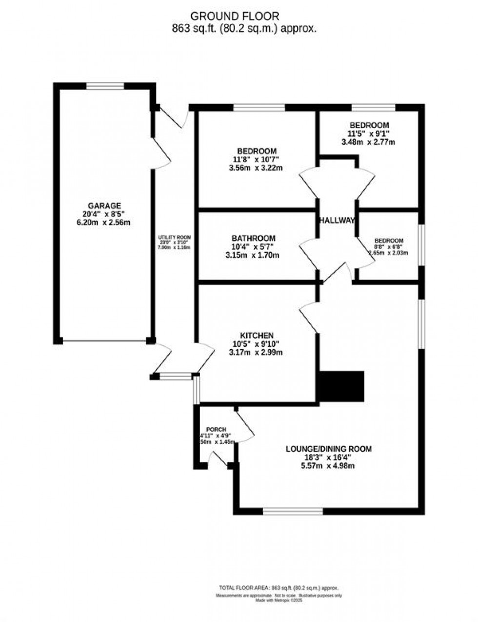 Floorplan for Fitzwilliam Avenue, Sutton, Macclesfield