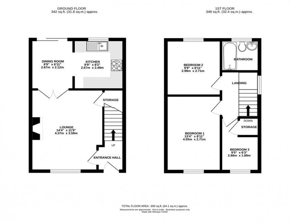 Floorplan for Woodstock Drive, Middlewich