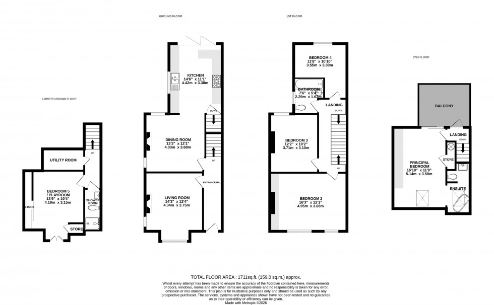 Floorplan for Princess Road, Wilmslow