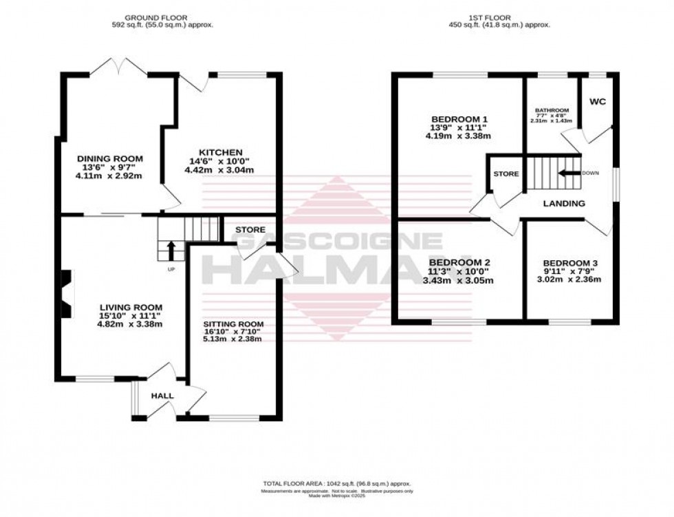 Floorplan for Fountains Road, Cheadle Hulme