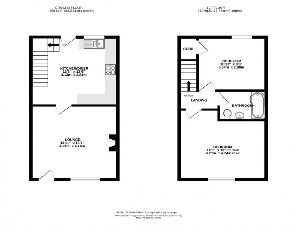 Floorplan for Buxton Road, Dove Holes