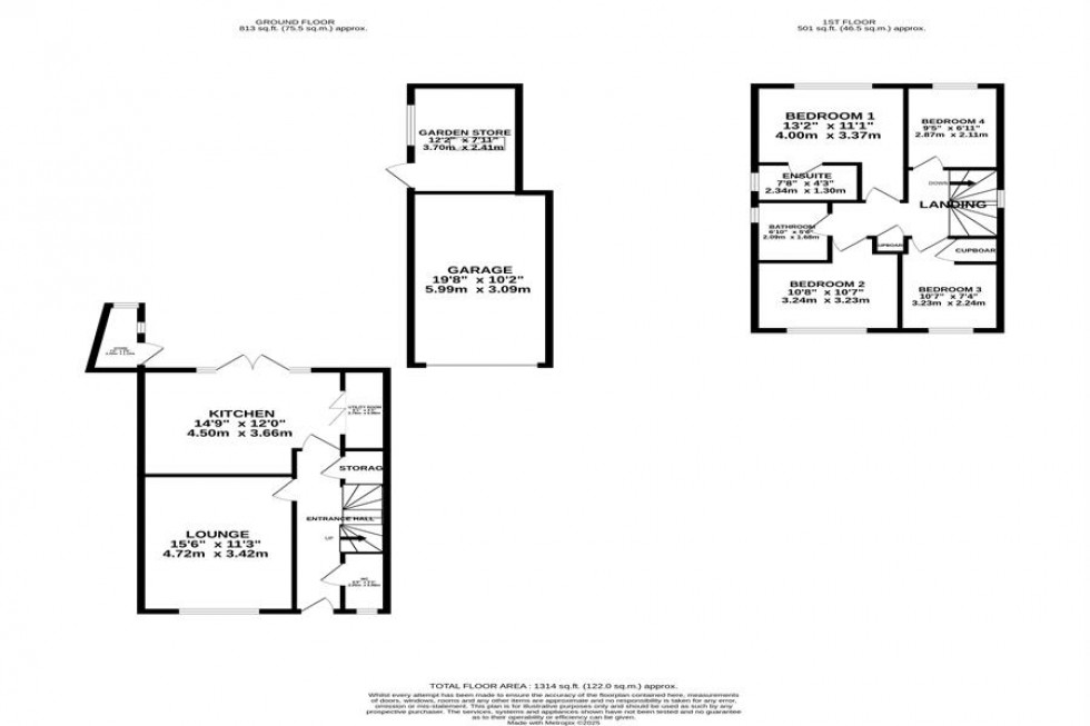 Floorplan for Brocklehurst Crescent, Poynton