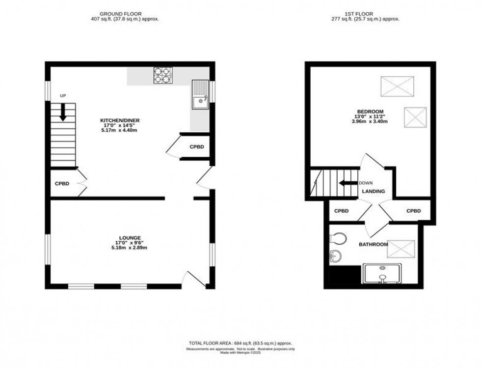 Floorplan for New Road, Whaley Bridge