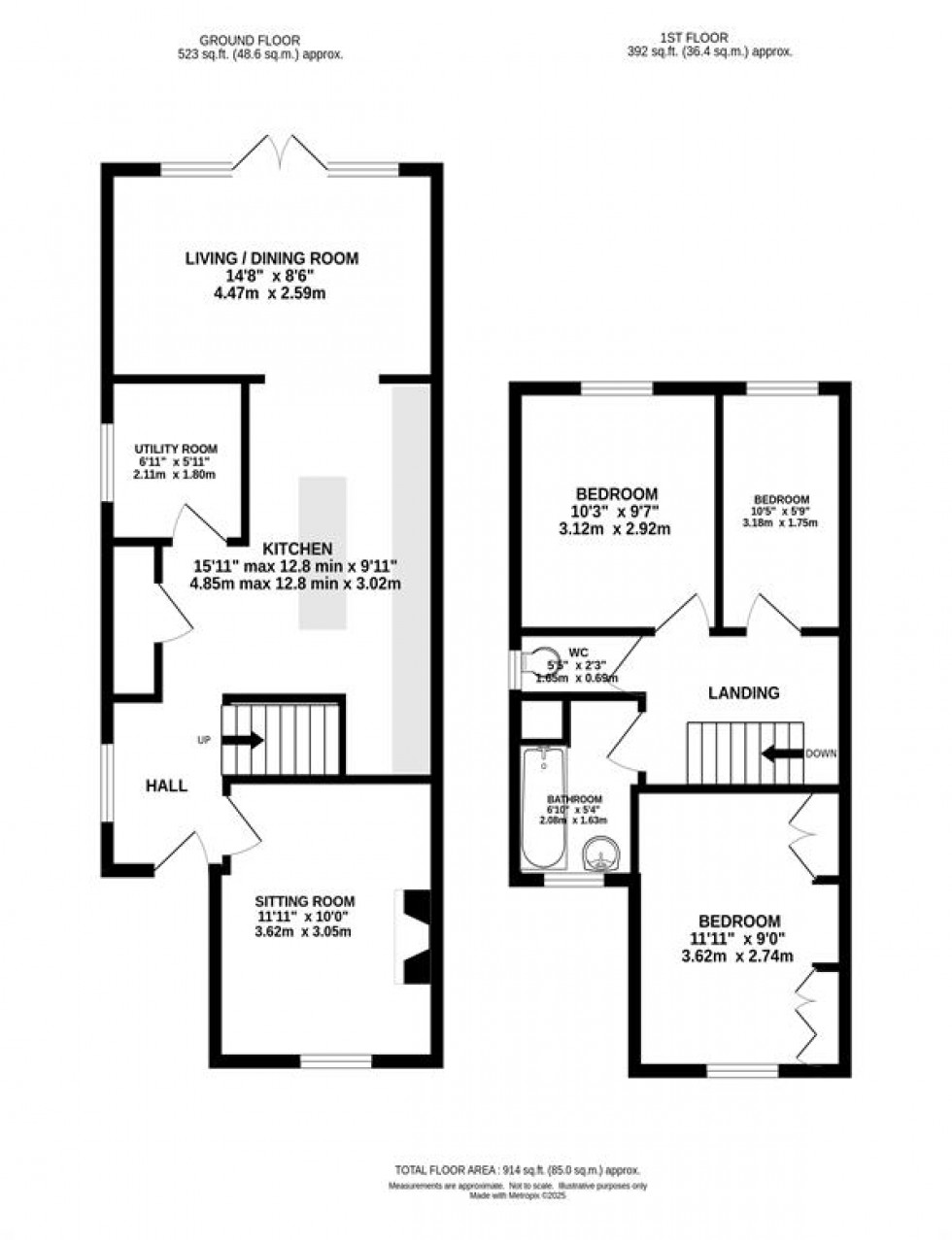 Floorplan for St. Marys Road, New Mills, High Peak