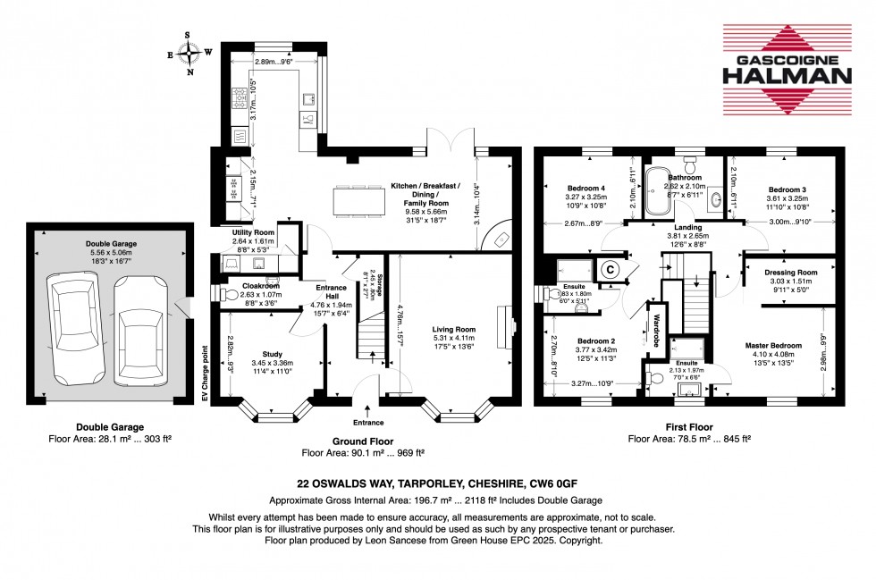 Floorplan for Oswalds Way, Tarporley