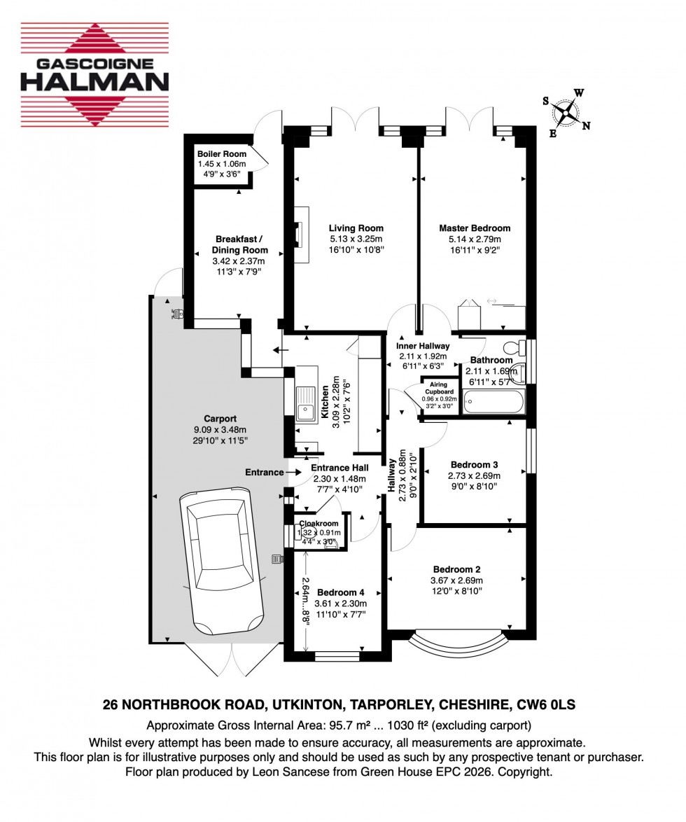 Floorplan for North Brook Road, Utkinton, Tarporley