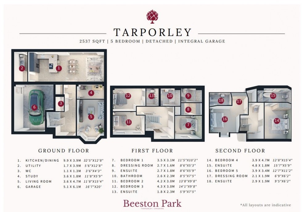 Floorplan for Beeston Park, Beeston