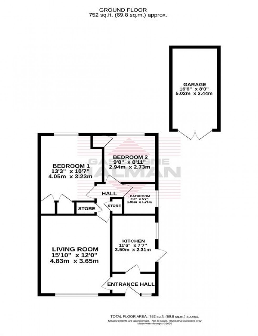 Floorplan for Fountains Road, Cheadle Hulme 