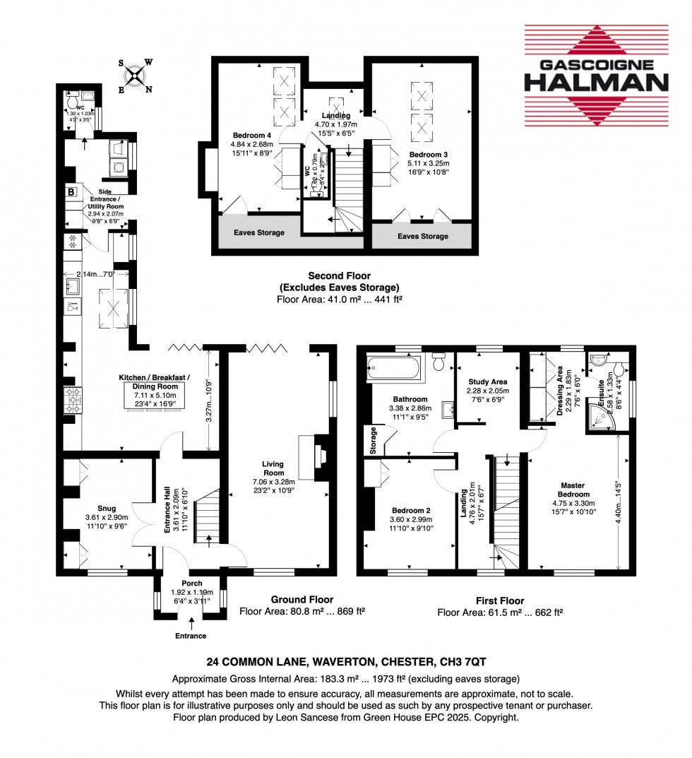 Floorplan for Common Lane, Waverton, Chester