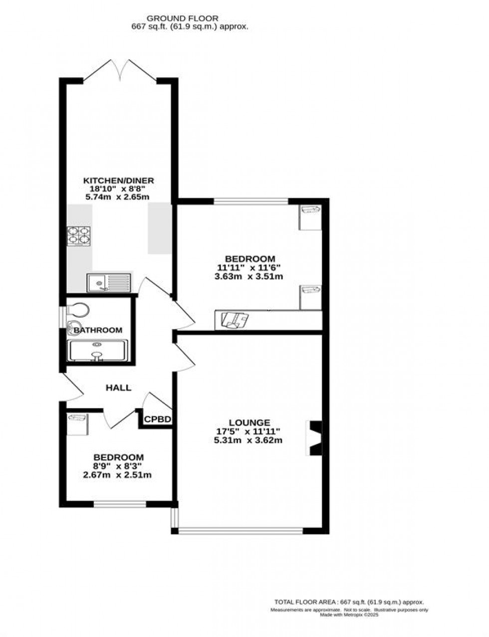 Floorplan for Park View Drive, Chapel-En-Le-Frith, High Peak