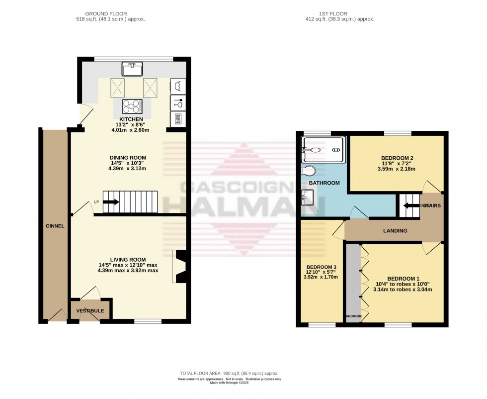 Floorplan for St. Marys Road, Glossop