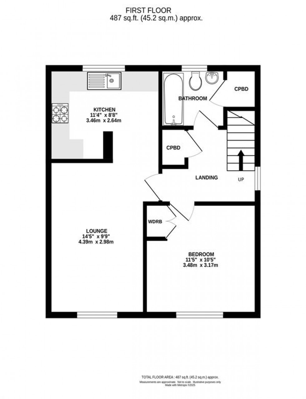 Floorplan for Meadow Close, Dove Holes, Buxton
