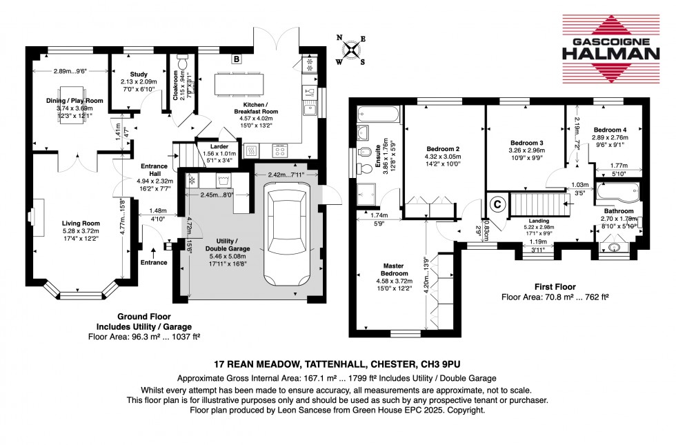 Floorplan for Rean Meadow, Tattenhall, Chester