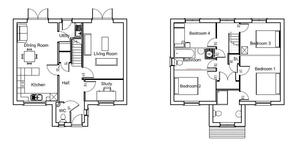 Floorplan for 16 Sandford Road, Plot 84, Beeston.