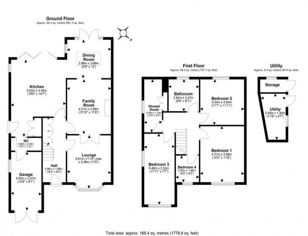 Floorplan for Doric Avenue, Frodsham