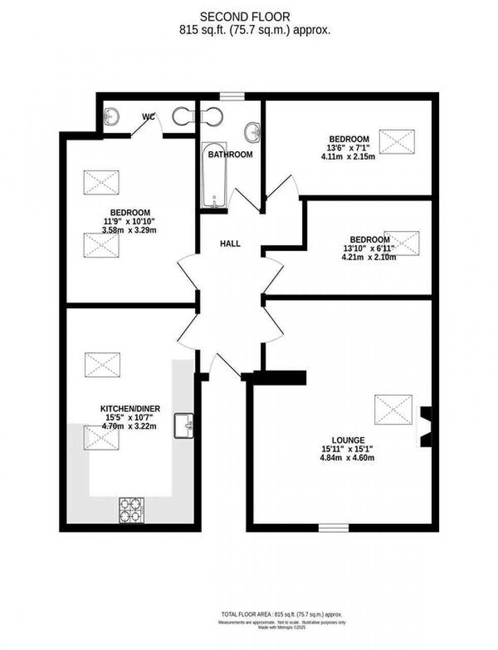 Floorplan for Chapel-En-Le-Frith, High Peak