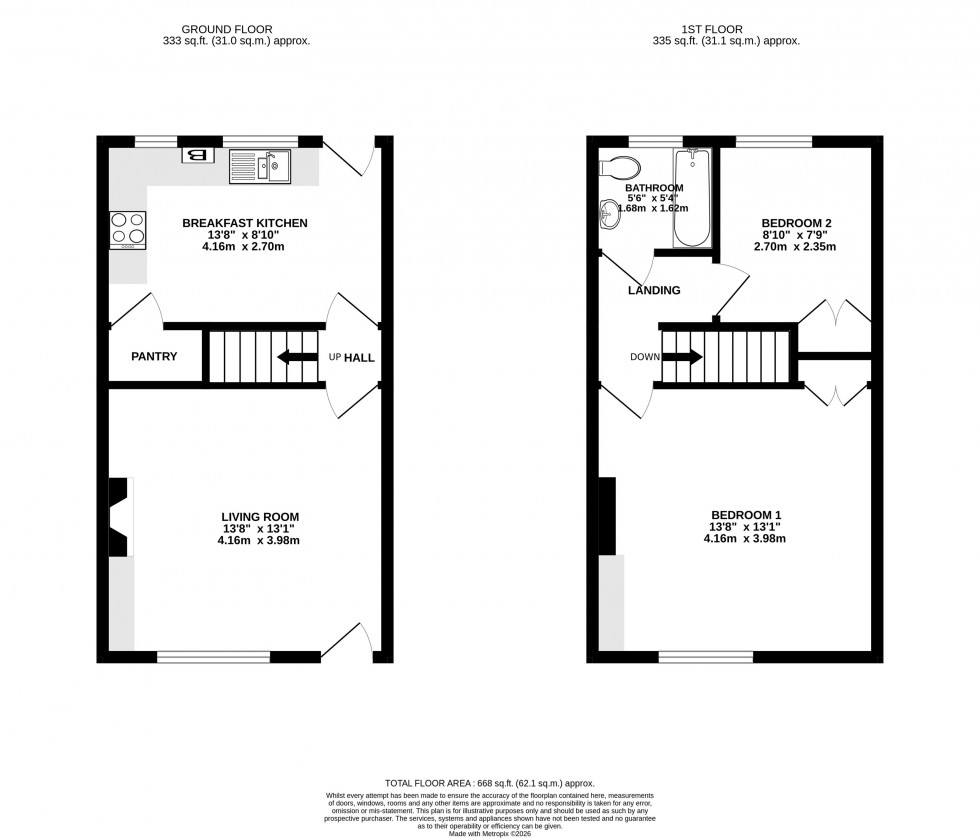 Floorplan for Ladyfield Terrace, Wilmslow