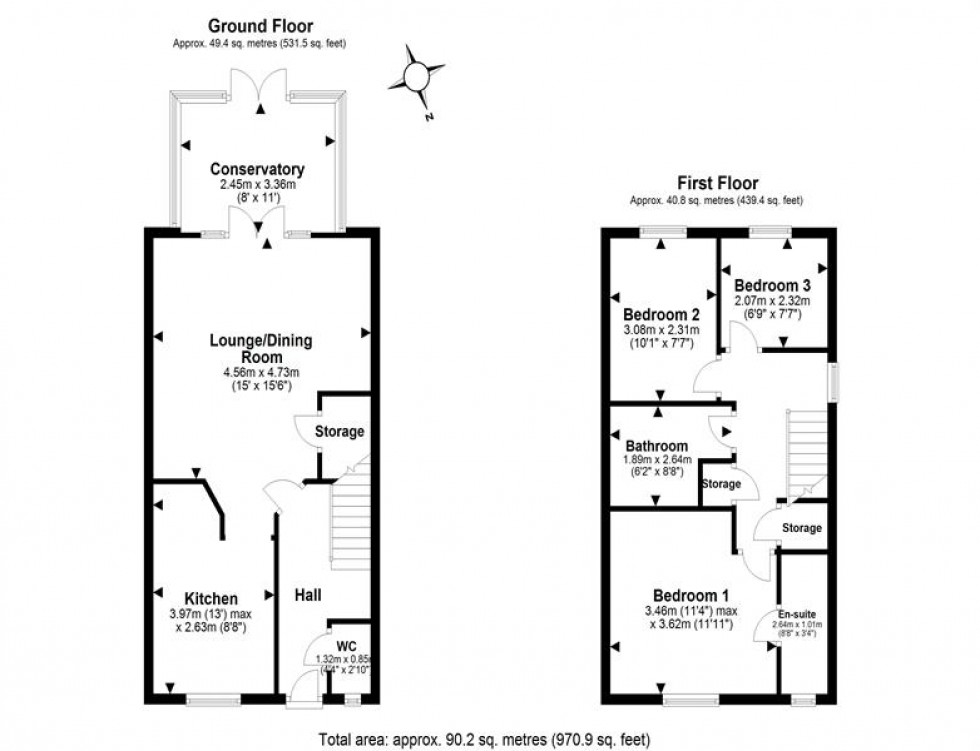 Floorplan for Railway Cottages, Chester Road, Helsby, Frodsham