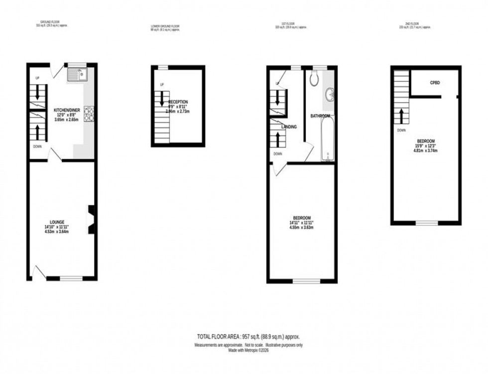 Floorplan for Station Road, Dove Holes, Buxton
