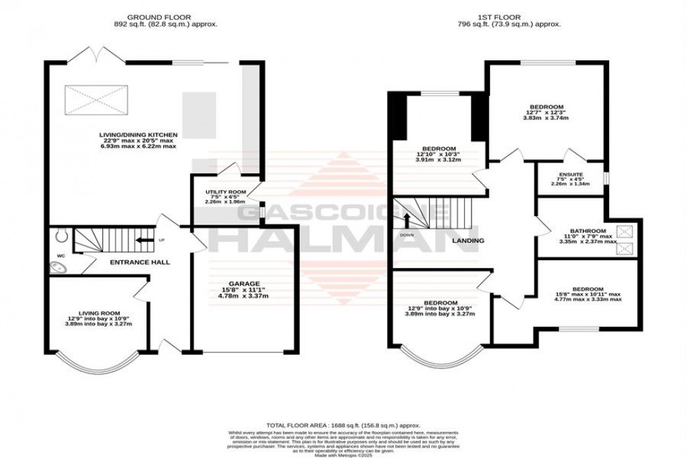 Floorplan for Cranleigh Drive, Brooklands, Sale