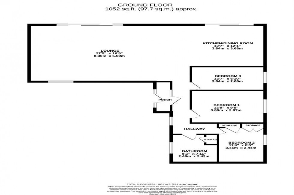 Floorplan for Lower Park Road, Poynton