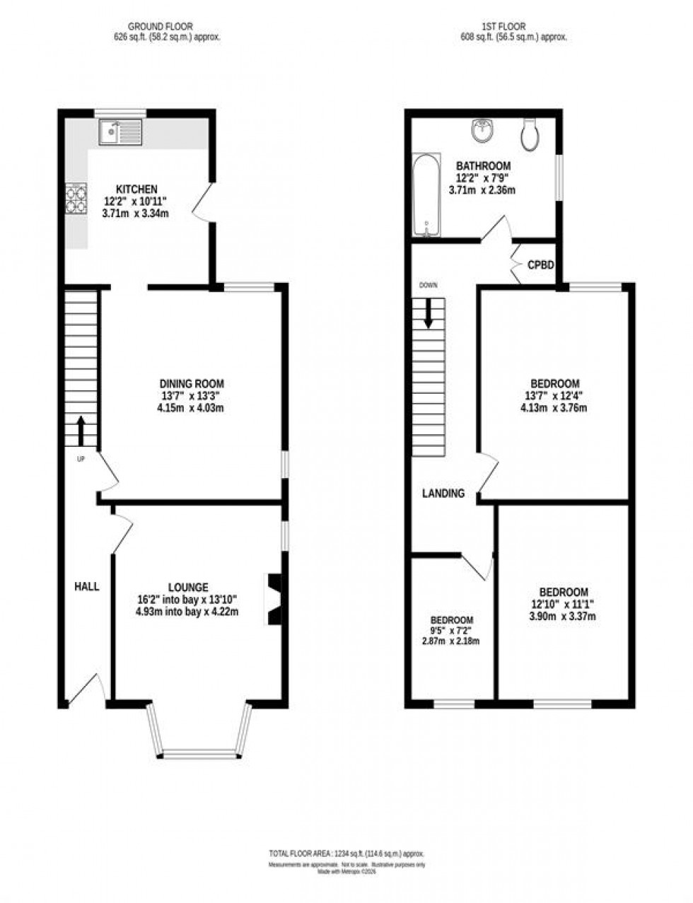 Floorplan for Market Street, Chapel-En-Le-Frith, High Peak
