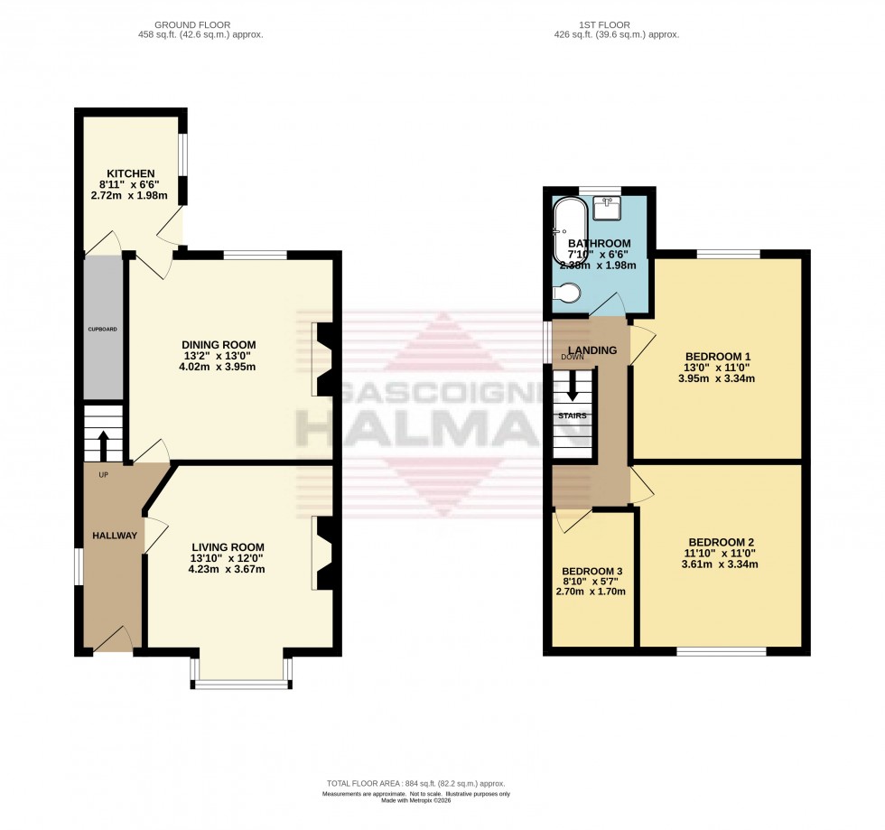 Floorplan for Primrose Crescent, Glossop