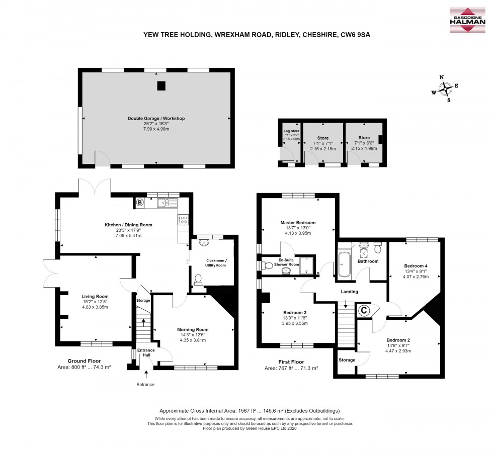 Floorplan for  Refurbished family house with equestrian facilities in Ridley, Tarporley