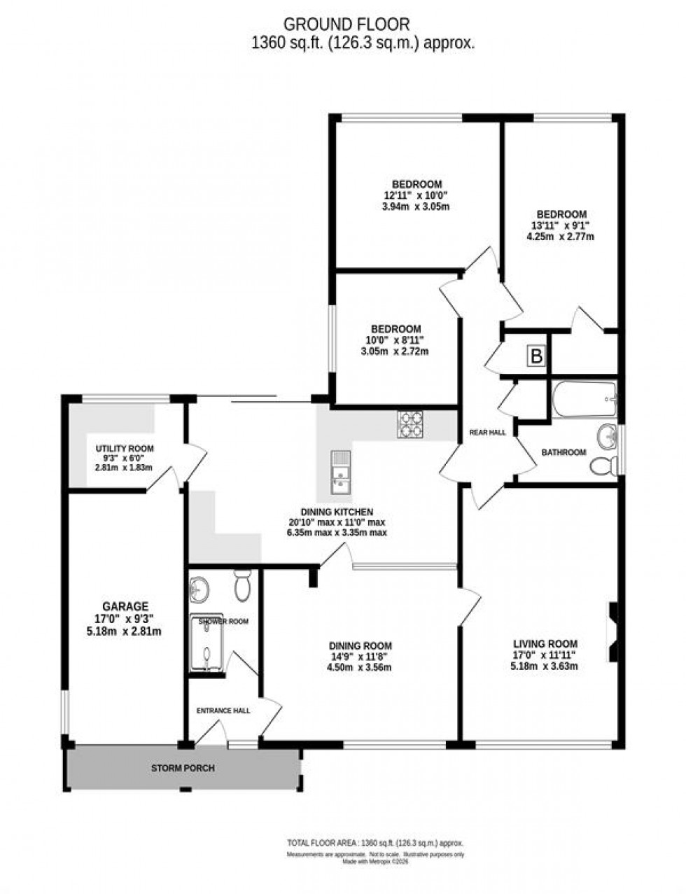 Floorplan for North Downs, Knutsford