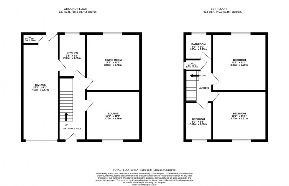 Floorplan for Coppice Road, Poynton