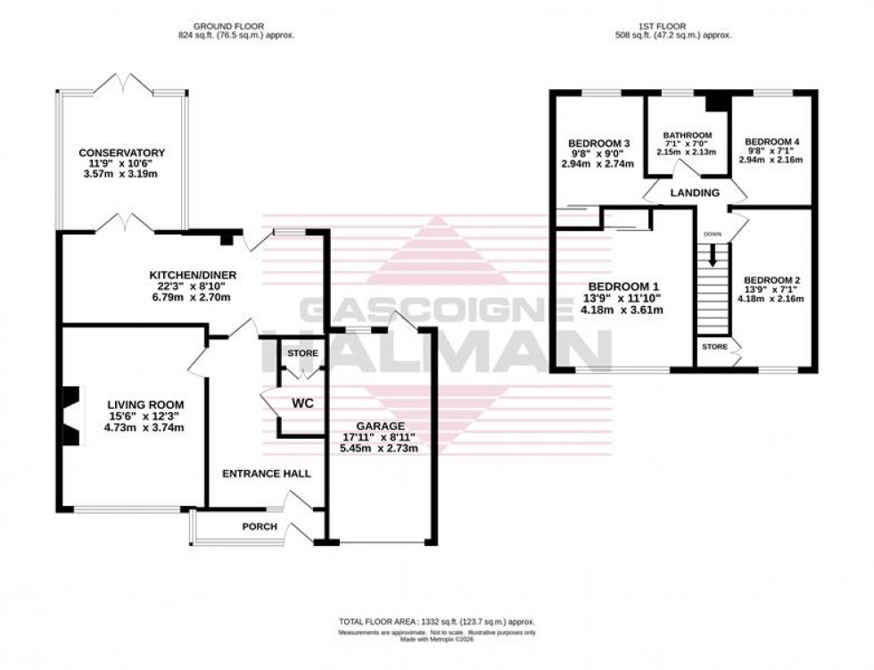 Floorplan for Plymouth Drive, Bramhall