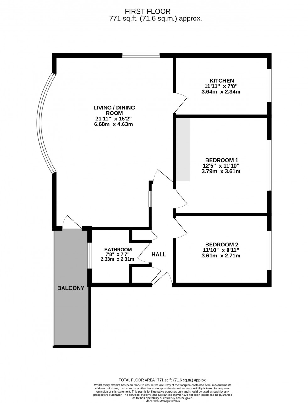 Floorplan for Pownall Court, Wilmslow