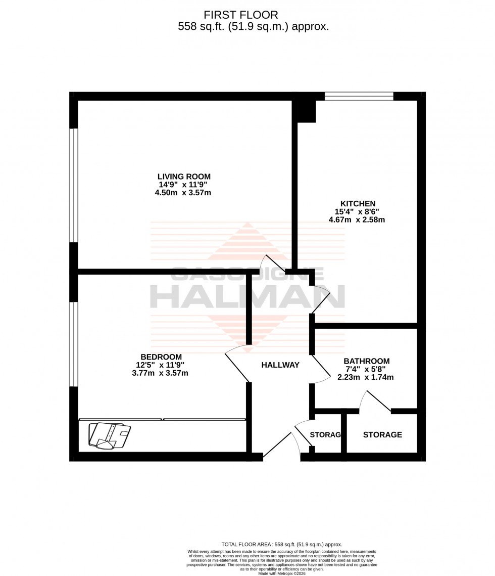 Floorplan for Hollies Court, Melrose Avenue, Sale