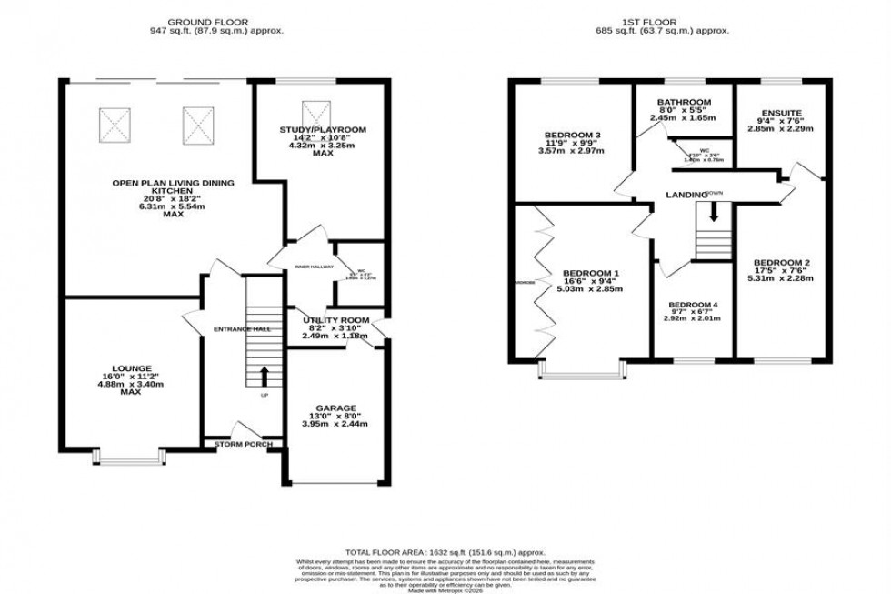Floorplan for Brookfield Avenue, Poynton