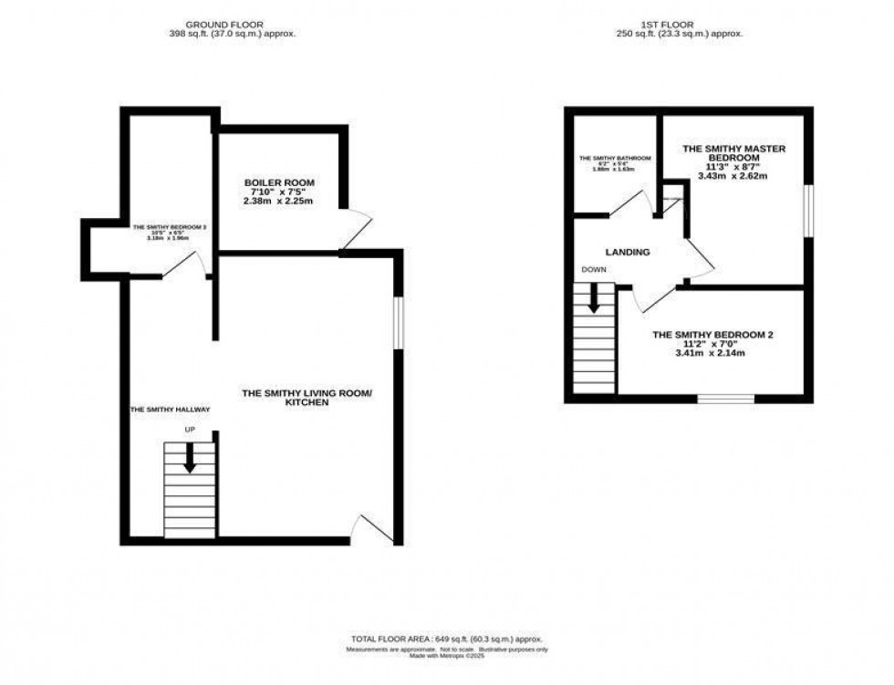 Floorplan for Paddock Barn Cottages Upper Hulme, Leek