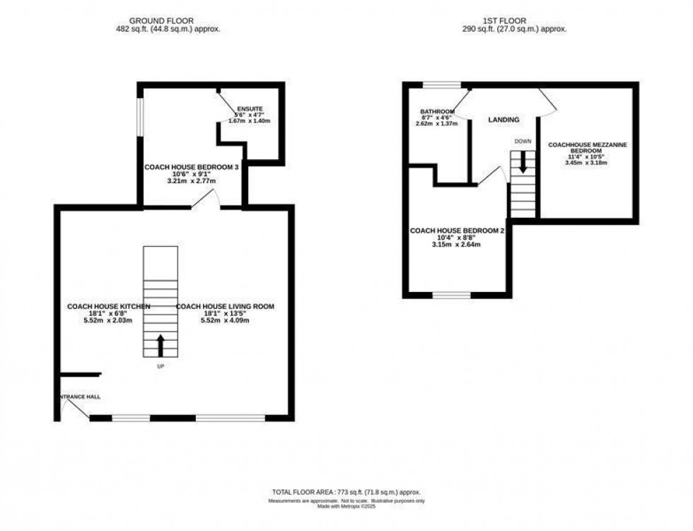 Floorplan for Paddock Barn Cottages Upper Hulme, Leek