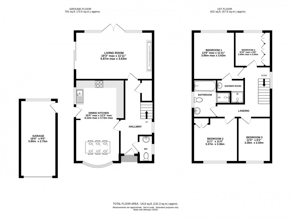Floorplan for 21 Branden Drive, Knutsford