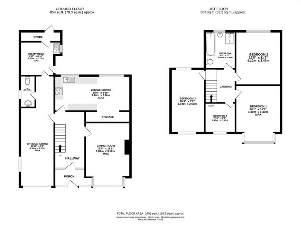 Floorplan for Barnard Avenue, Heaton Moor, Stockport