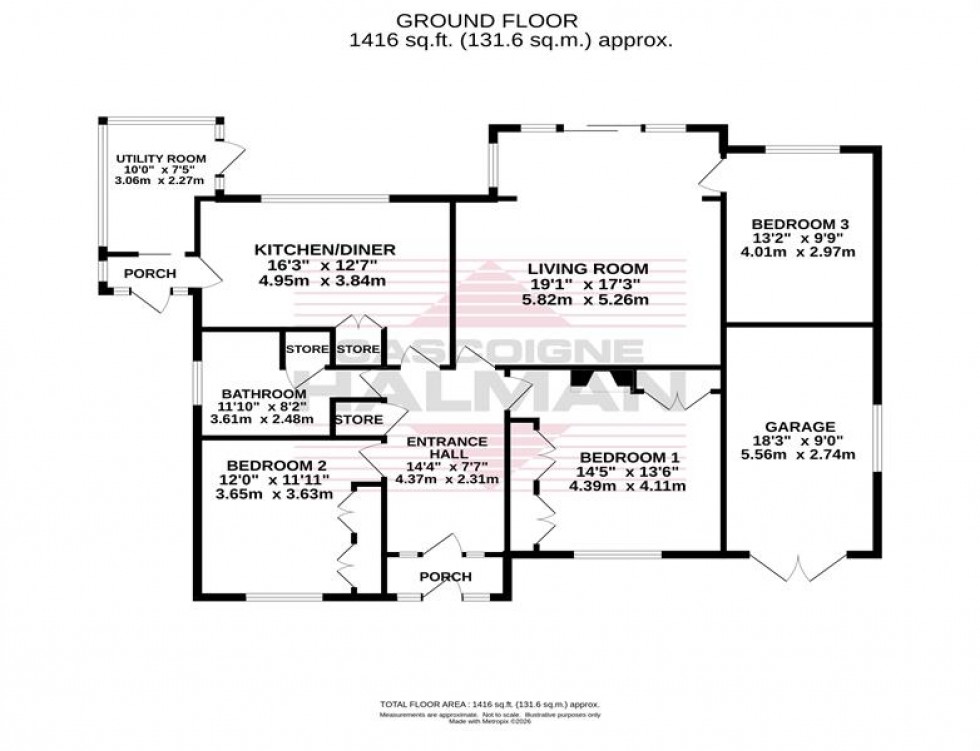 Floorplan for Kitts Moss Lane, Bramhall