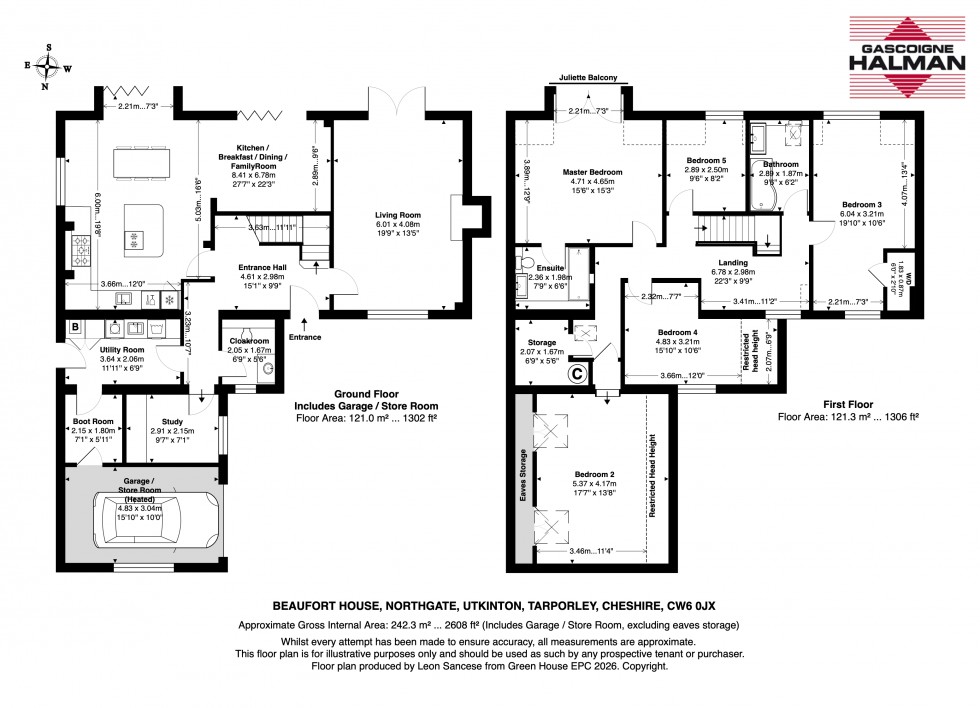 Floorplan for Superb Utkinton house with rural views