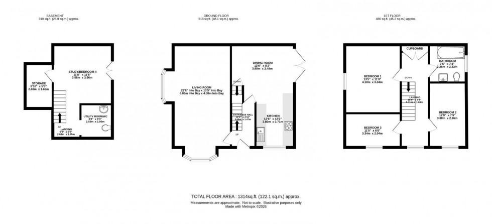 Floorplan for Bottesford Avenue, West Didsbury