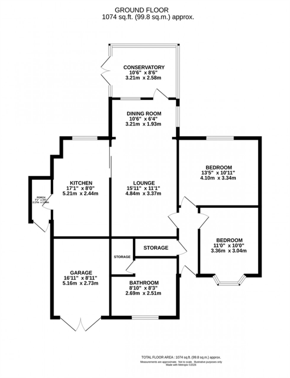 Floorplan for Larch Avenue, Macclesfield