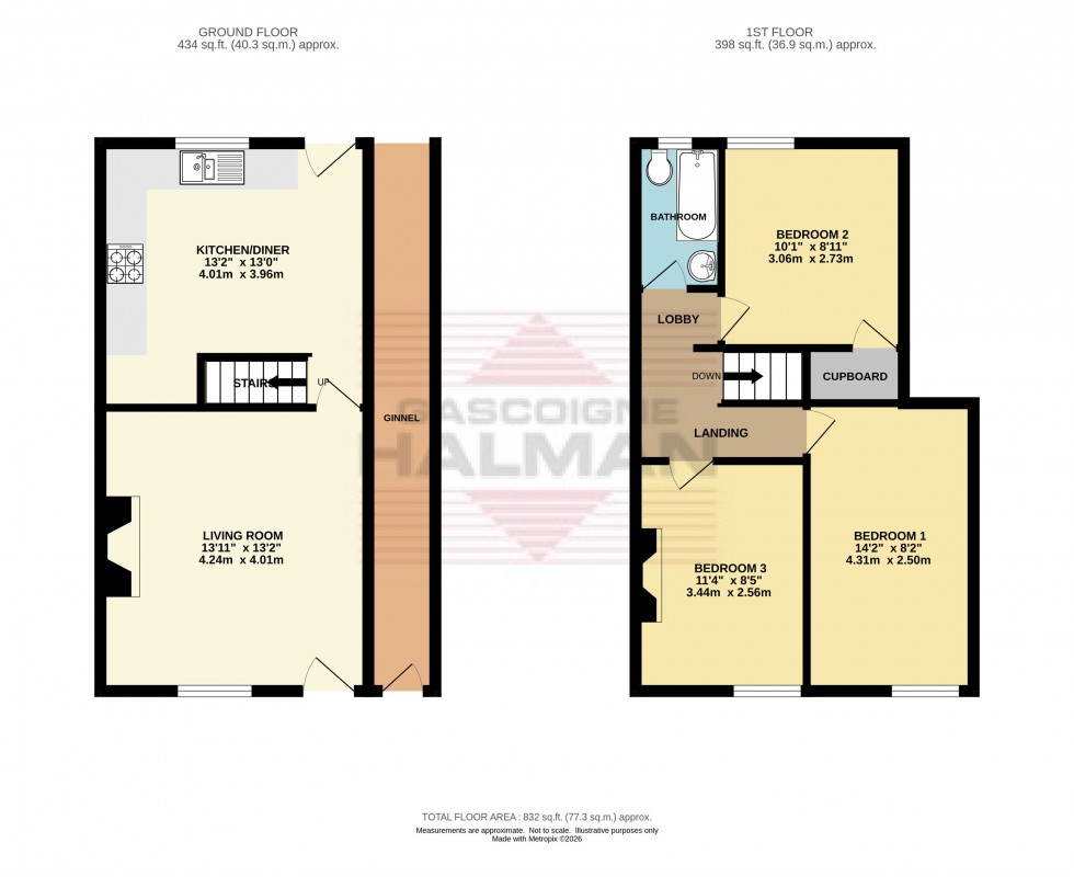 Floorplan for Pikes Lane, Glossop